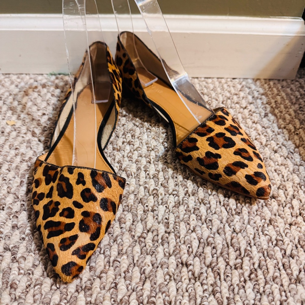 J. Crew Animal Leopard Print Hair Flats! Gorgeous Comfy Shoes!